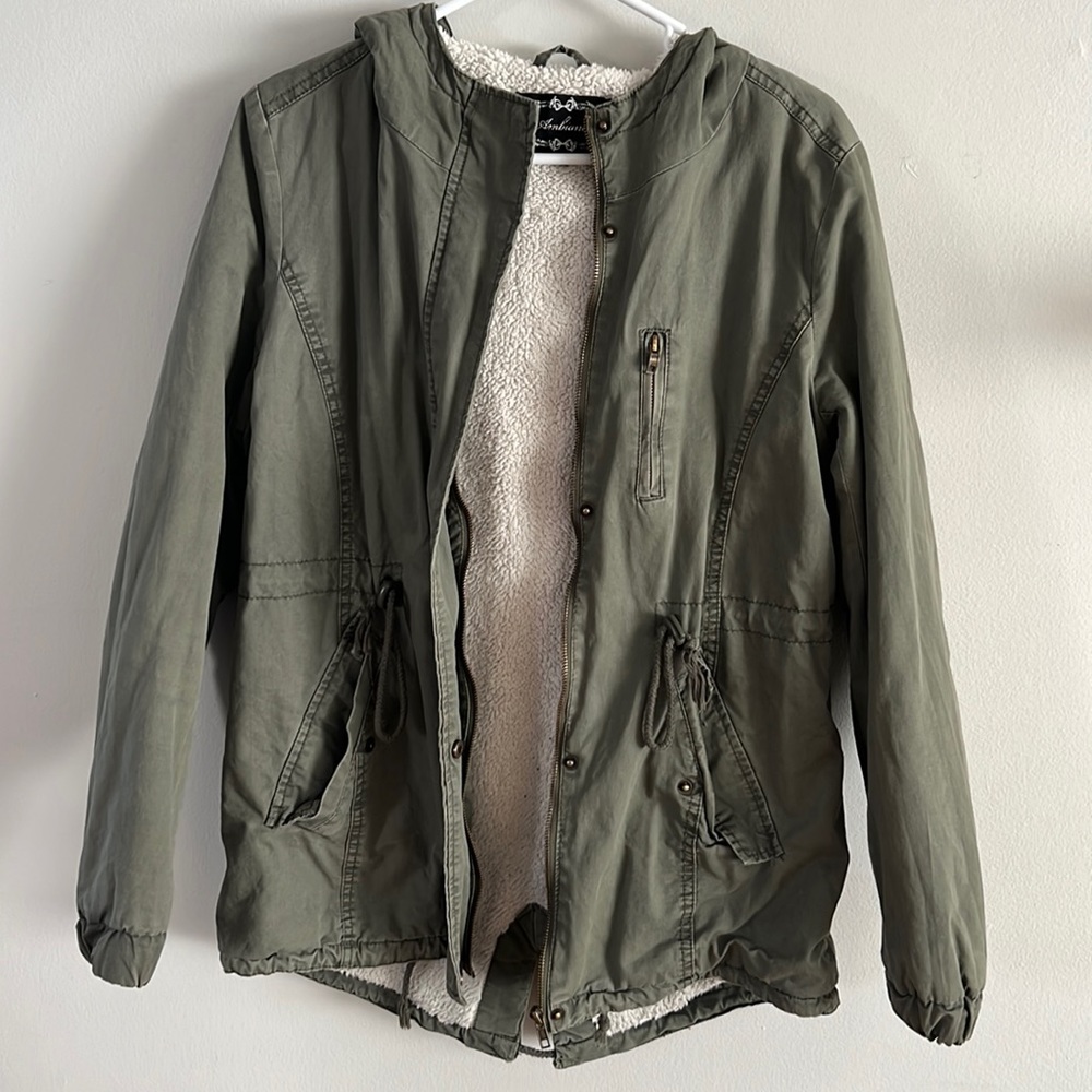 Forest green utility winter jacket